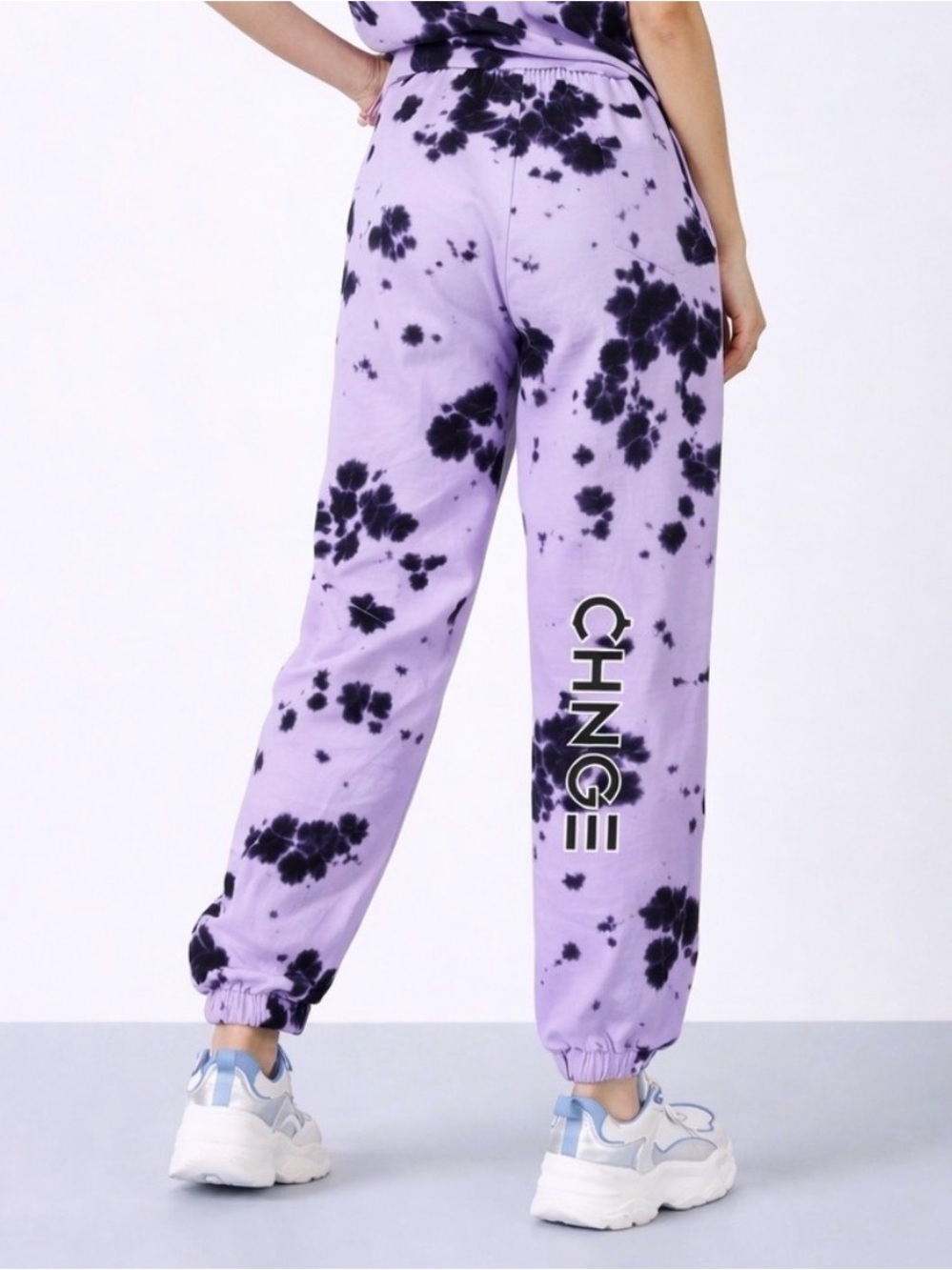 CHNGE Lavender and Black Tie-Dye Joggers 100% Organic Cotton